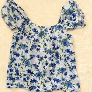 GB Girls Blue Floral Blouse